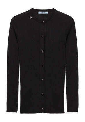 Prada ribbed buttoned cardigan - Black