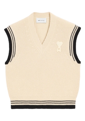 AMI Paris Ami De Coeur V-neck sleeveless top - Neutrals
