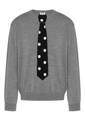 Moschino tie polka-dot sweater - Grey