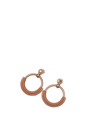 Hermès Pre-Owned 2021-2025 Gold Plated Barenia Loop Earrings costume earrings - Brown