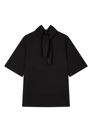 TOMBOY tie-neck short-sleeve top - Black