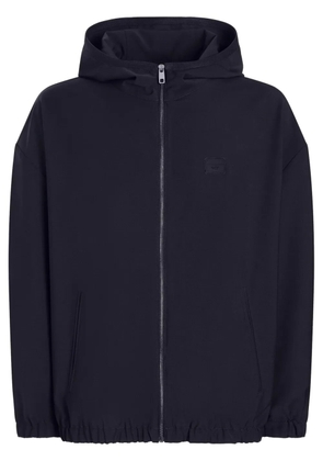 Dolce & Gabbana logo-plaque hooded jacket - Blue