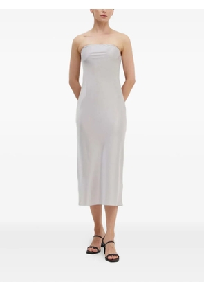 SAMSOE SAMSOE strapless midi dress - Silver