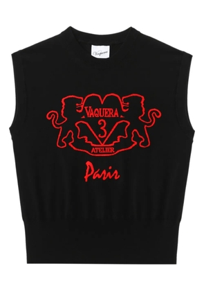 Vaquera intarsia-logo top - Black