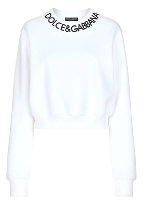 Dolce & Gabbana logo-embroidered sweatshirt - White