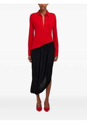 Ferragamo button-up asymmetrical dress - Red