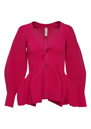 CFCL puff-sleeve peplum cardigan - Pink