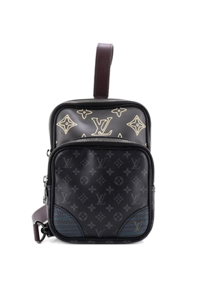 Louis Vuitton Pre-Owned Amazone Sling Bag Patchwork Monogram Eclipse Canvas and Printed Leather backpack - Black