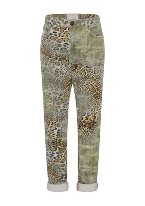 One Teaspoon 1982s five-pocket leopard-print jeans - Green