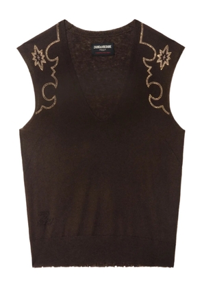 Zadig&Voltaire embellished sleeveless top - Brown