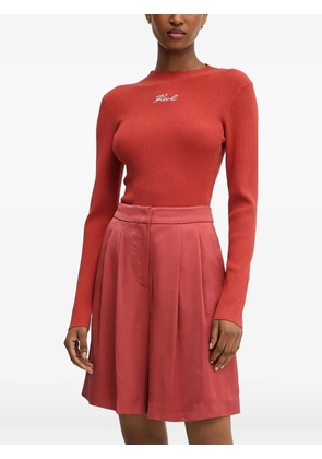 Karl Lagerfeld ribbed logo-embroidered sweater - Orange