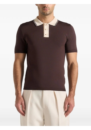 Manière De Voir Roux contrast-detail polo shirt - Brown