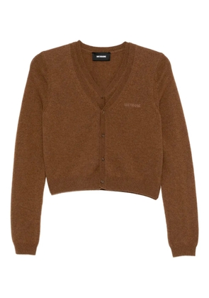 We11done logo-embroidered cardigan - Brown