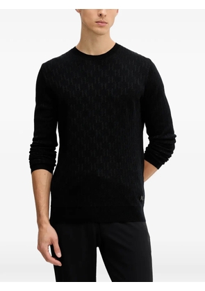 Karl Lagerfeld logo-pattern sweater - Black