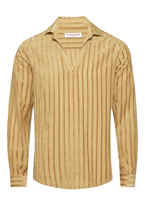 Orlebar Brown Ridley tonal-stripe chenille shirt - Yellow