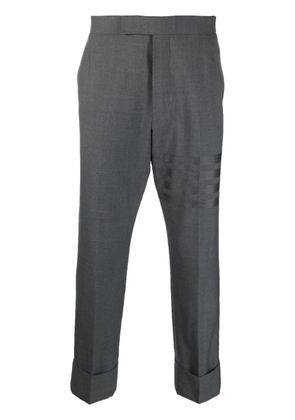 Thom Browne cropped stripe-print wool trousers - Grey