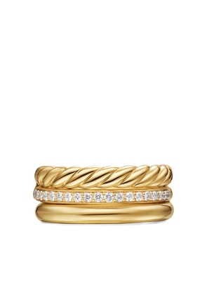 David Yurman 18K yellow gold DY Mercer® Three Row diamond ring