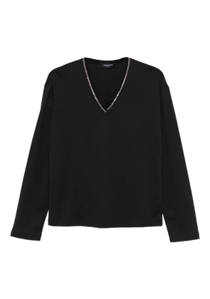 Fabiana Filippi embellished-neckline T-shirt - Black