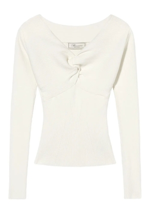 Blumarine twist-detail ribbed top - White