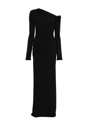 Les Filles d'Eva long-sleeved draped maxi evening dress - Black