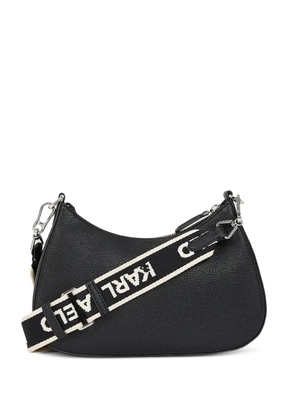 Karl Lagerfeld logo-lettering curved cross body bag - Black