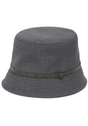 Brunello Cucinelli monili chain detail bucket hat - Grey