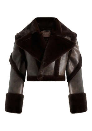Manière De Voir Kena plush detachable-sleeves jacket - Brown