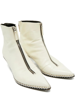 Pre-Owned Alexander Wang Eri studded leather boots - White