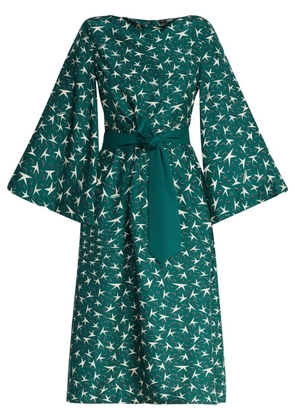 Karl Lagerfeld logo-print silk midi dress - Green