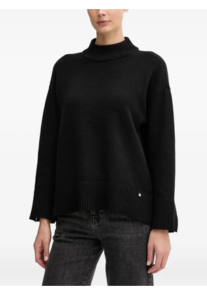 DKNY ribbed funnel-neck knitwear - Black