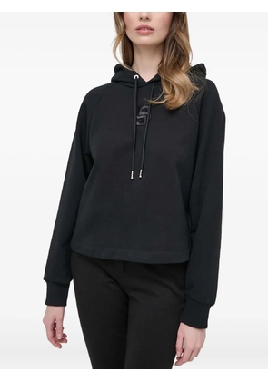 BOSS logo-embroidered hoodie - Black