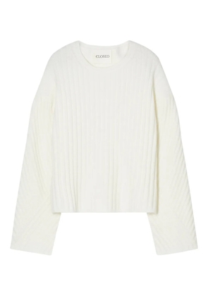 Closed crew-neck sweater - White