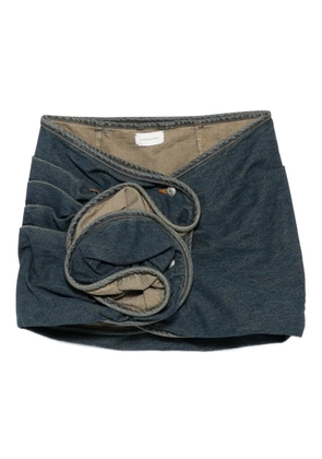 Magda Butrym floral-appliqué denim mini skirt - Blue