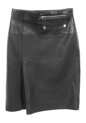 Hermès Pre-Owned 2010 serie leather midi skirt - Black
