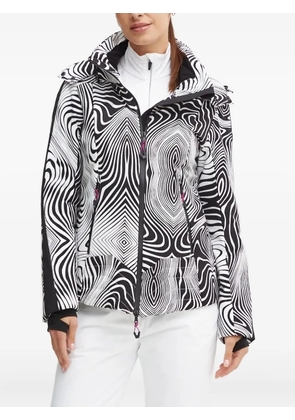 Ea7 Emporio Armani swirl-print ski jacket - Black
