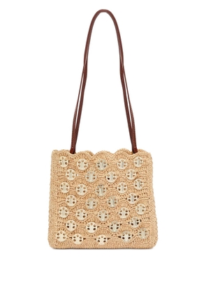 Rabanne scalloped appliqué shoulder bag - Neutrals