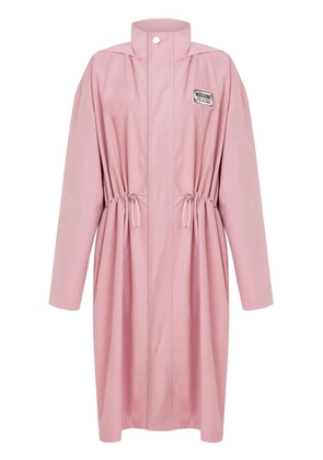 MOSCHINO JEANS logo patch parka - Pink