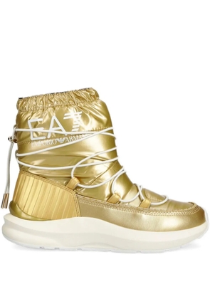 Ea7 Emporio Armani metallic puffer ankle boots - R369 GOLD