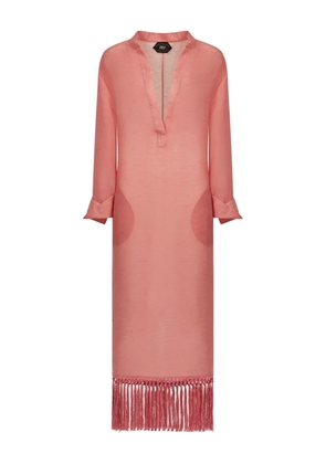Taller Marmo Bahamas fringe-hem maxi dress - Pink