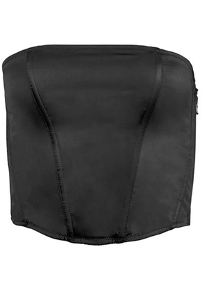 Fleur Du Mal silk corset top - Black