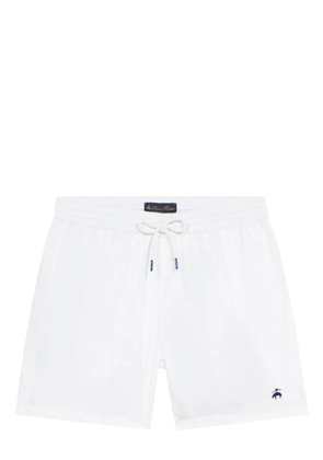 Brooks Brothers logo-embroidered swim shorts - White