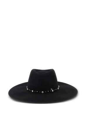 Maison Michel wide-brim crystal-embellished hat - Black