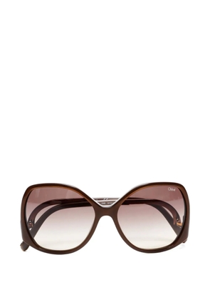 Chloé Pre-Owned 2000s butterfly lens sunglasses - Brown