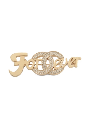 CHANEL Pre-Owned 2021 CC mark forever brooch - Gold