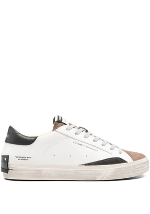 Crime London Distressed Downtown leather-suede sneakers - White