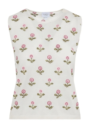 Giambattista Valli floral tank top - White