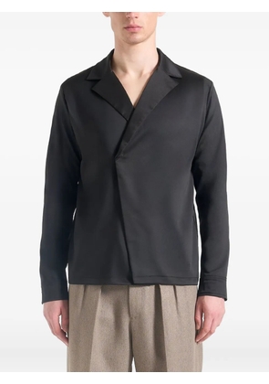 Manière De Voir Alban double-breasted satin shirt - Black