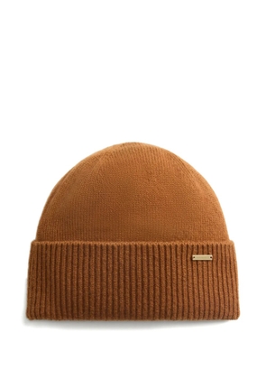 Woolrich ribbed cashmere beanie - Brown