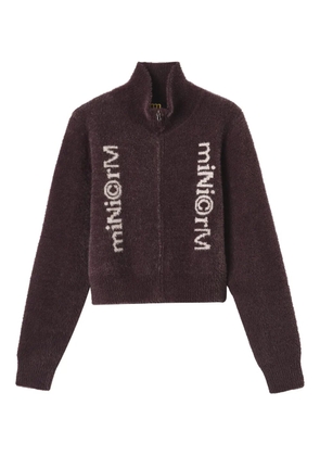 Mini Cream high-neck zip-front jacket - Purple