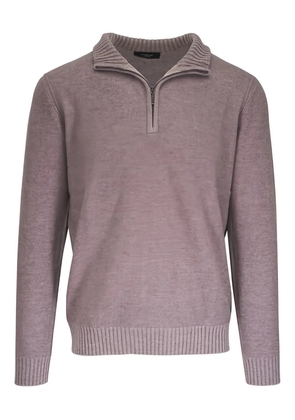 Kinross Cashmere zip collar sweater - Brown